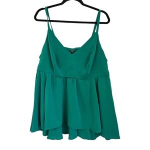 Torrid Green Smocked Empire Waist Babydoll‎ Tank Top Plus Size 1